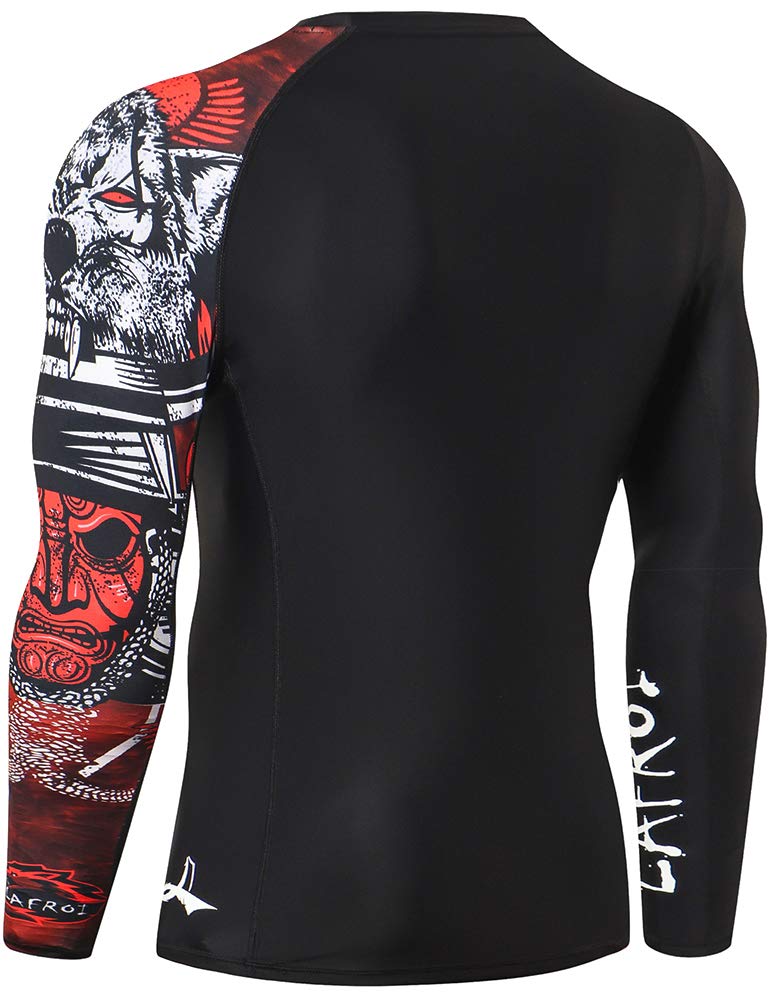 LAFROI Men's Long Sleeve UPF 50+ Baselayer Skins Performance Fit Compression Rash Guard-CLYYB Asym Warrior Size XXXL - Image 4